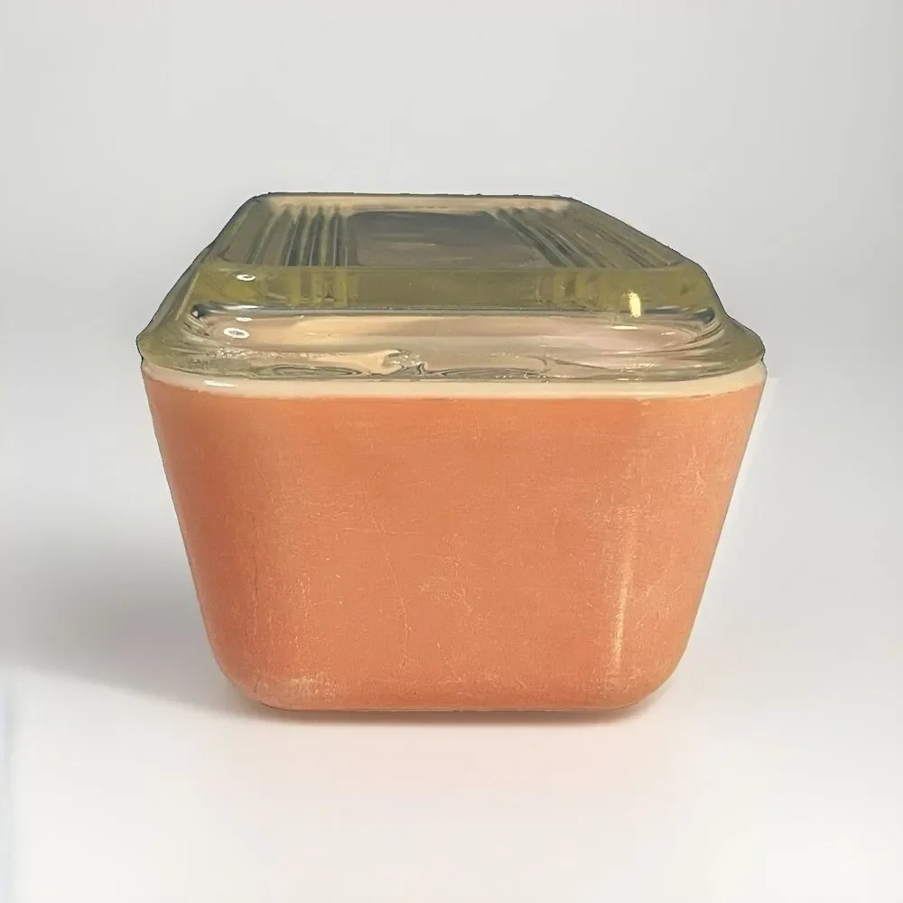 Vtg PYREX 0502 Flamingo Pink Refrigerator Dish 1.5 Liter + 502-C Lid *Heavy Wear